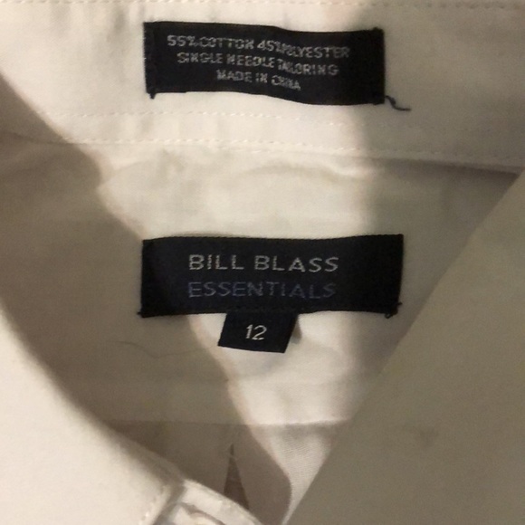 Boys white long sleeve dress shirt size 12 B Blass - Picture 2 of 4